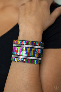 Paparazzi ~ MERMAID Service ~ Multi/Silver Reversible Sequin Wrap Bracelet