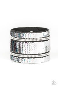 Paparazzi ~ MERMAID Service ~ Multi/Silver Reversible Sequin Wrap Bracelet
