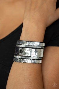 Paparazzi ~ MERMAID Service ~ Multi/Silver Reversible Sequin Wrap Bracelet