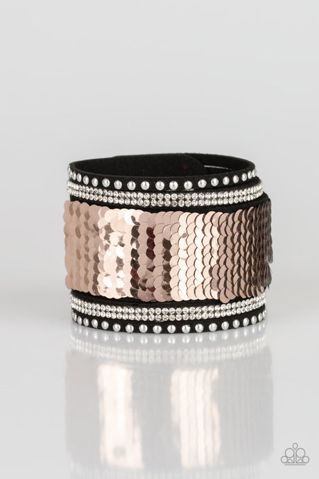 Paparazzi ~ MERMAID Service ~ Rose Gold/Silver Reversible Sequin Wrap Bracelet