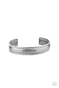 Paparazzi ~ METALHEAD Over Heels ~ Men's Silver Cuff Urban Bracelet