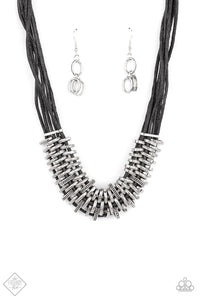 Paparazzi ~ Lock, Stock, and SPARKLE ~ Black Necklace Set (Fashion Fix Exclusive)