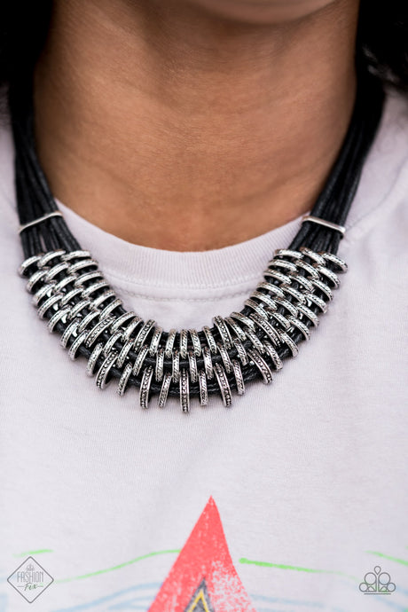 Paparazzi ~ Lock, Stock, and SPARKLE ~ Black Necklace Set (Fashion Fix Exclusive)