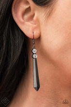 Load image into Gallery viewer, Paparazzi ~ Sparkle Stream ~ Black Gunmetal Earrings ( Fashion Fix Exclusive)