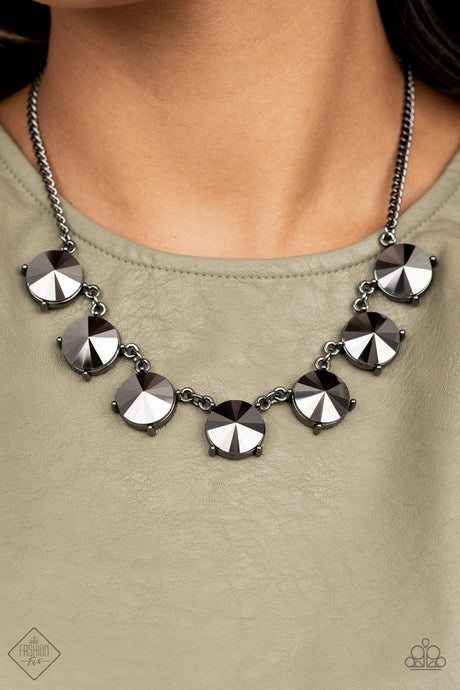 Paparazzi ~ The SHOWCASE Must GO ON ~ Black Gunmetal Necklace Set (Fashion Fix Exclusive)