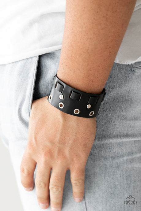 Paparazzi - Mainstreet Motocross - Black Urban Bracelet - Klassy Jewelz Boutique