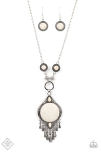Paparazzi ~  Majestic Mountaineer ~ White Necklace Set (Fashion Fix Exclusive)