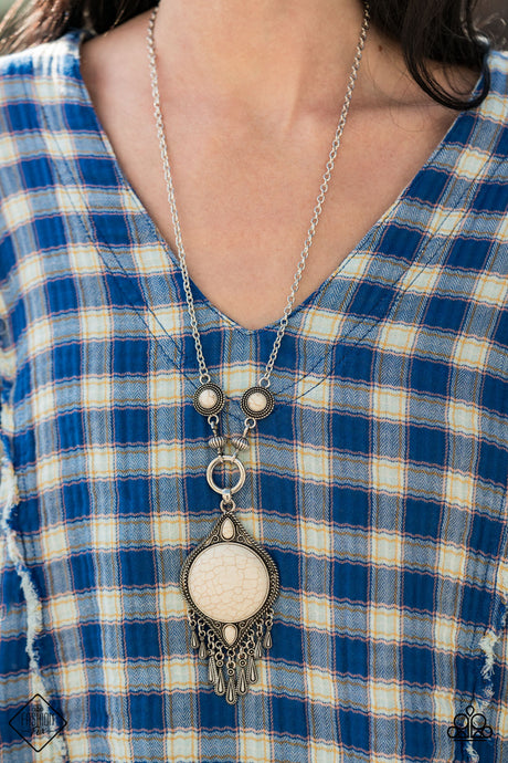 Paparazzi ~  Majestic Mountaineer ~ White Necklace Set (Fashion Fix Exclusive)