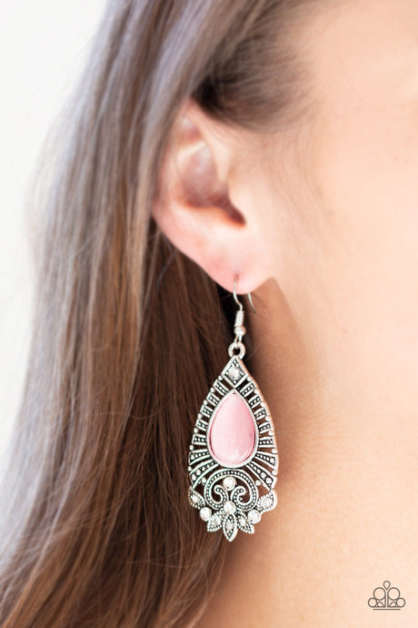 Paparazzi ~ Majestically Malibu ~ Pink Moonstone Earrings