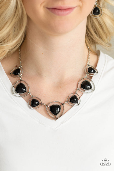 paparazzi ~ Make A Point ~ Black Necklace Set