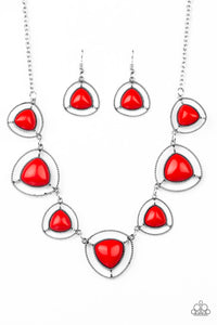 Paparazzi ~ Make A Point ~ Red Necklace Set