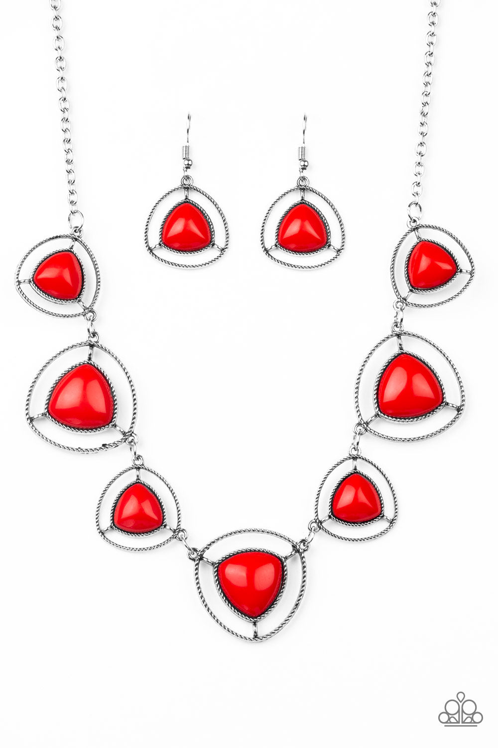 Paparazzi ~ Make A Point ~ Red Necklace Set