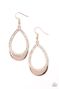 Paparazzi ~ Make It REIGN ~ Rose Gold Earrings