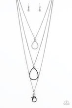Load image into Gallery viewer, Paparazzi ~ Make The World Sparkle ~ Black Gunmetal Lanyard Necklace Set