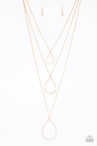 Paparazzi - Make The World Sparkle - Gold Teardrop Layered Necklace - Klassy Jewelz Boutique