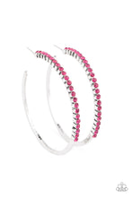 Load image into Gallery viewer, Paparazzi ~ Making Rounds ~ Pink Hoop Earrings