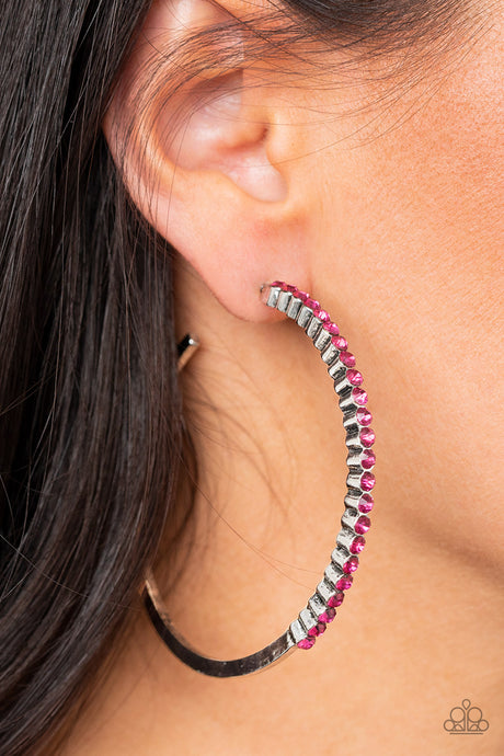 Paparazzi ~ Making Rounds ~ Pink Hoop Earrings