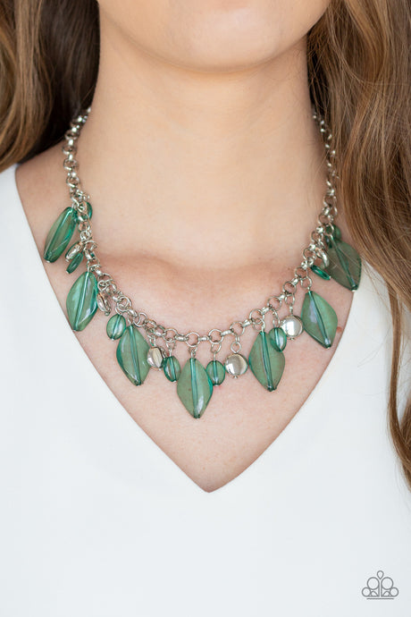 Paparazzi ~ Malibu Ice ~ Green Necklace Set