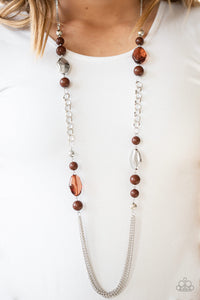 Paparazzi ~ Marina Majesty ~ Brown Necklace Set