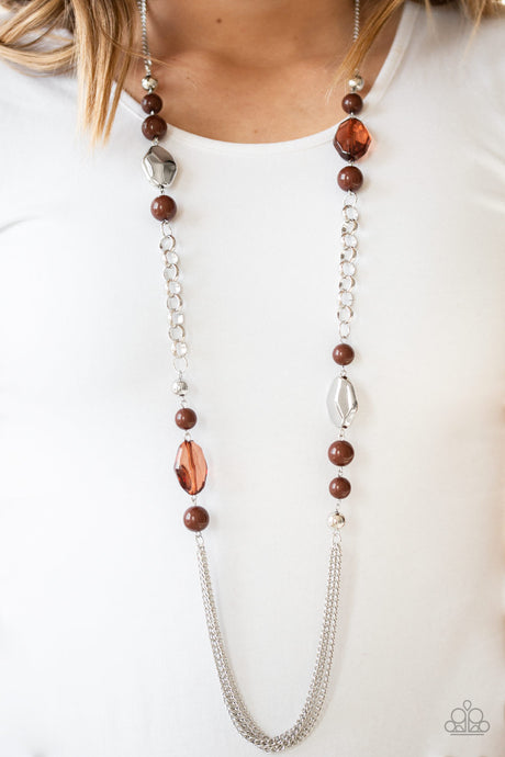 Paparazzi ~ Marina Majesty ~ Brown Necklace Set