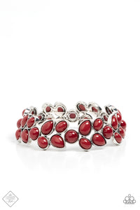 Paparazzi ~ Mediterranean Mystery ~ Red Necklace and Bracelet Set (Fashion Fix Exclusive)