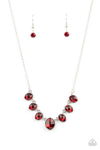 Paparazzi ~ Material Girl Glamour ~ Red Necklace Set
