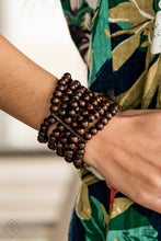 Load image into Gallery viewer, Paparazzi ~ Maui Mojito ~ Brown Wooden Bead Bracelet with Stretchy Bands  (Fashion Fix Exclusive)