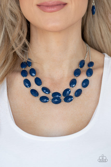 Paparazzi ~ Max Volume ~ Blue Necklace Set