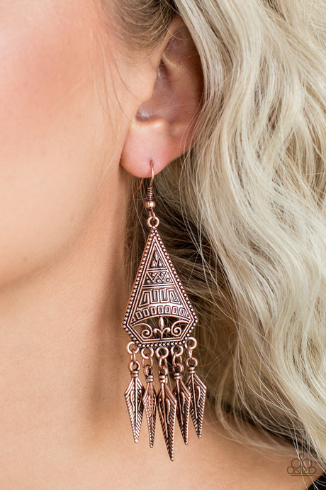 Paparazzi ~ Me Oh MAYAN ~ Copper Earrings