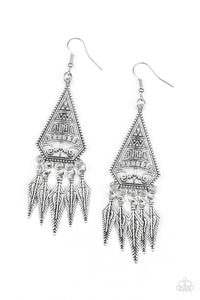 Paparazzi ~ Me Oh MAYAN ~ Silver Earrings