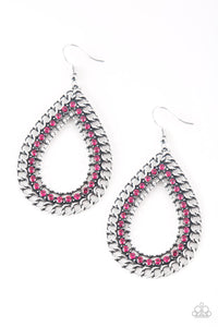 Paparazzi ~ Mechanical Marvel ~ Pink Earrings