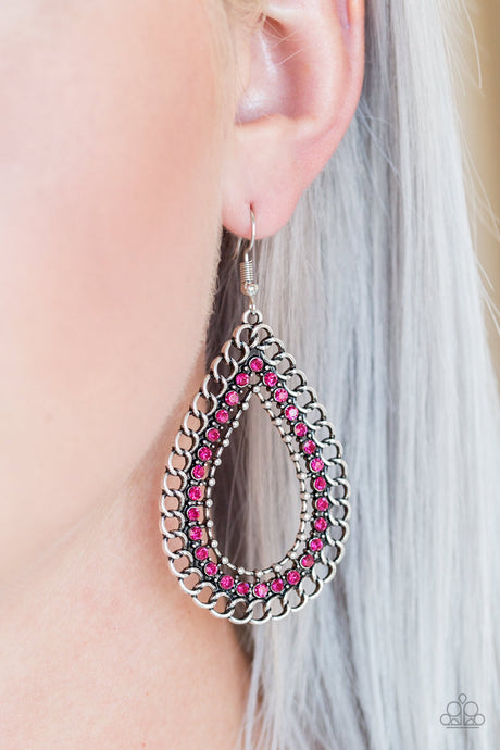 Paparazzi ~ Mechanical Marvel ~ Pink Earrings