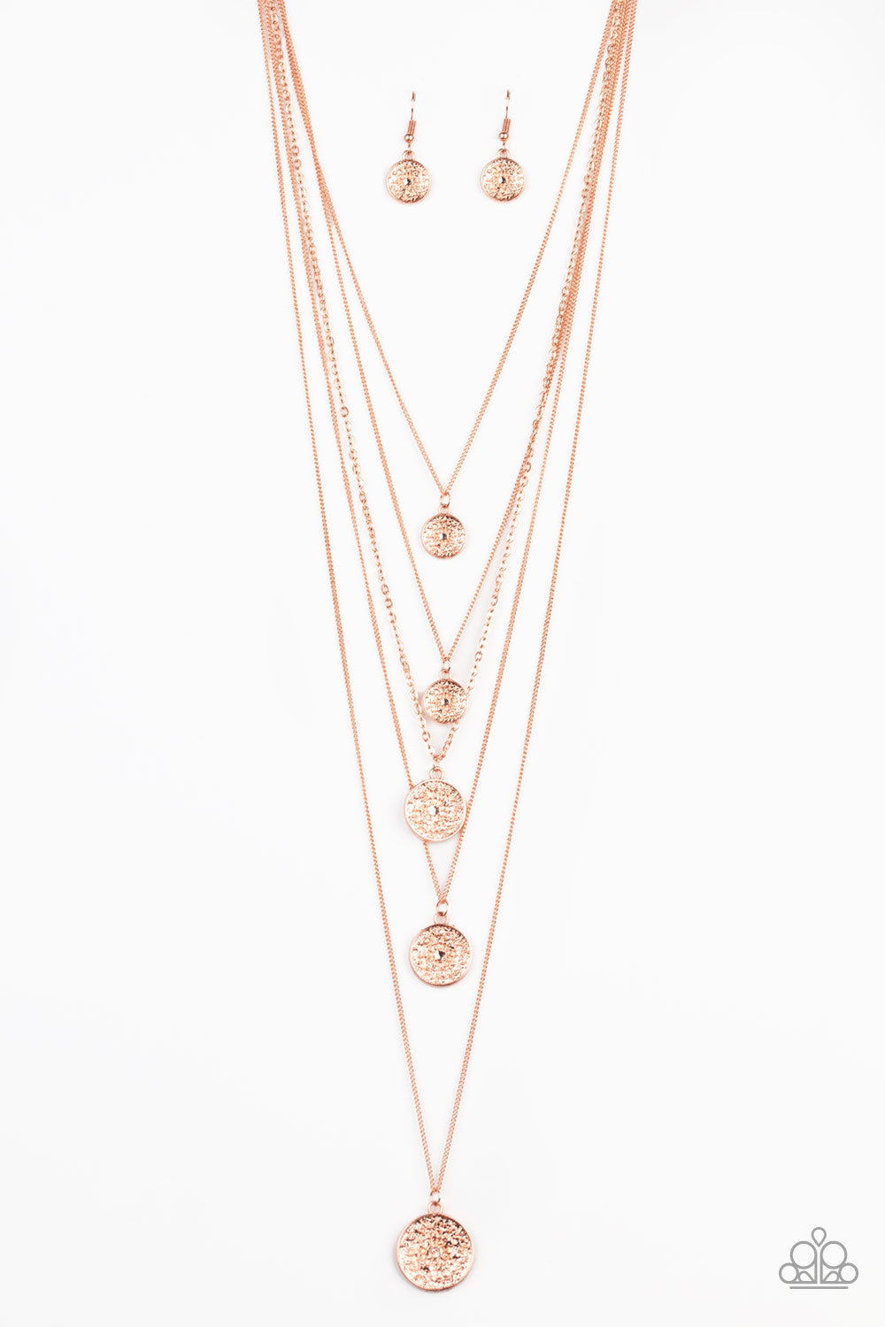 Paparazzi ~ Medallion Marvel ~ Copper Necklace  Set