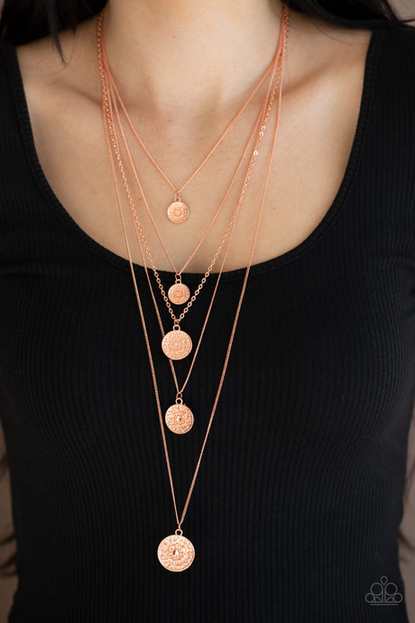 Paparazzi ~ Medallion Marvel ~ Copper Necklace  Set