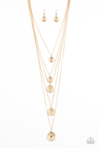Paparazzi ~ Medallion Marvel ~ Gold Necklace Set