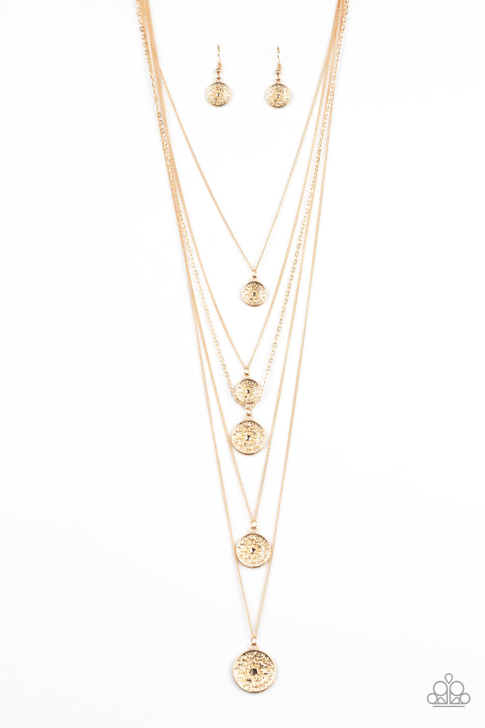 Paparazzi ~ Medallion Marvel ~ Gold Necklace Set