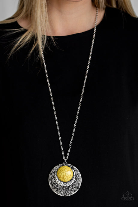 Paparazzi ~ Medallion Meadow ~ Yellow Necklace Set