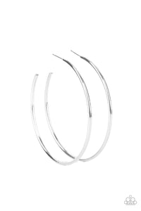 Paparazzi ~ Mega Metro ~ Silver Hoop Earrings