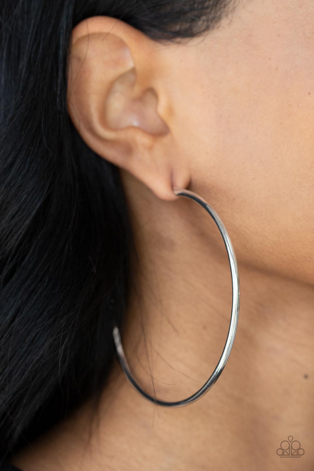 Paparazzi ~ Mega Metro ~ Silver Hoop Earrings