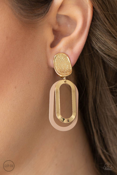 Paparazzi ~ Melrose Mystery ~ Brown Clip-On Earrings