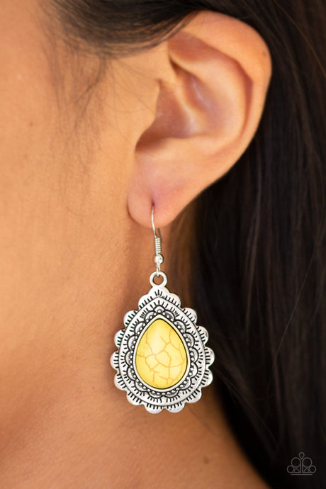 Paparazzi ~ Mesa Mustang ~ Yellow Earrings