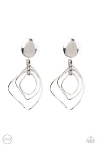 Paparazzi - Metallic Foliage - Silver Clip-On Earring - Klassy Jewelz Boutique