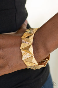 Paparazzi ~ Metallic Geode ~ Gold Bracelet