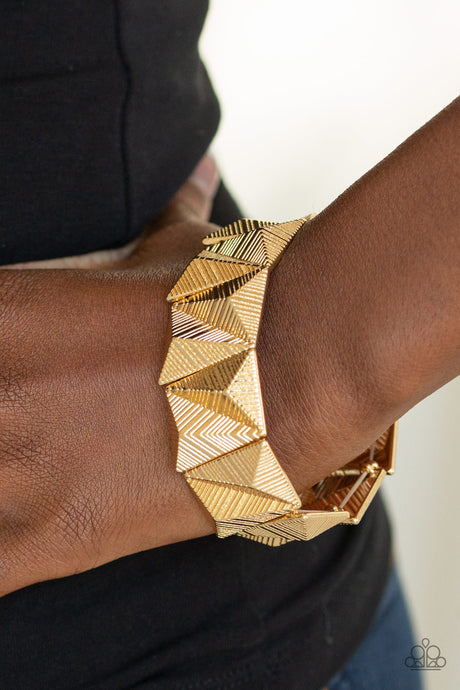 Paparazzi ~ Metallic Geode ~ Gold Bracelet