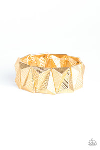 Paparazzi ~ Metallic Geode ~ Gold Bracelet