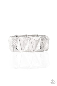 Paparazzi ~ Metallic Geode ~ Silver Bracelet