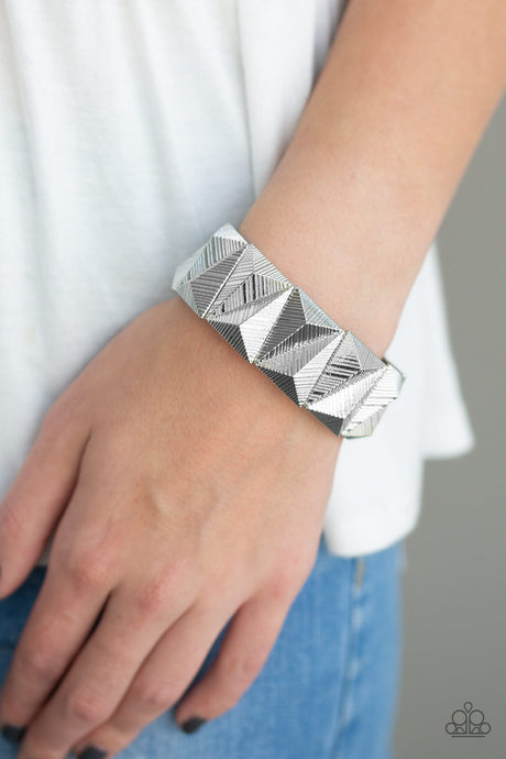 Paparazzi ~ Metallic Geode ~ Silver Bracelet