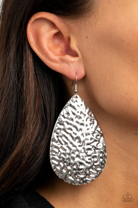 Paparazzi ~ Metallic Mirrors ~ Silver Earrings