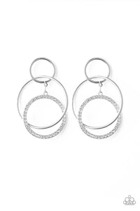 Paparazzi ~ Metro Bliss ~ White Earrings (Life of the Party Exclusive)
