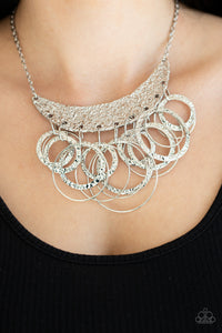 Paparazzi ~ Metro Eclipse ~ Silver Necklace Set